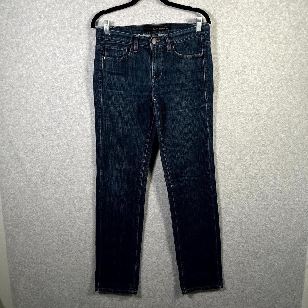 Calvin Klein Jeans Womens 28/6 Blue Denim 5 Pockets Medium Wash‎ Straight Leg